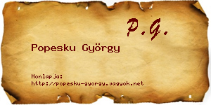 Popesku György névjegykártya